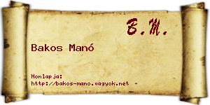 Bakos Manó névjegykártya